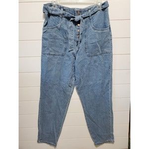 Forever 21 womens size 30 100% cotton denim jeans exposed button fly paperbag